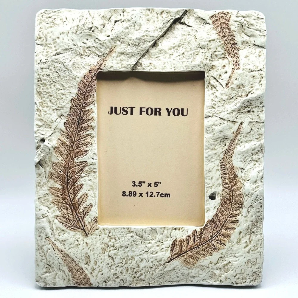 Rustic Floral Fern Fossil Picture Frames (2) Nature Cabin Botanical Cottagecore